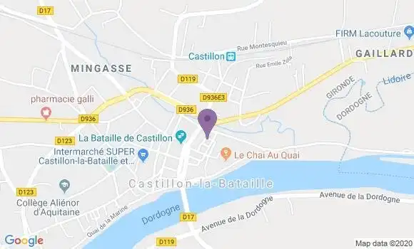 Localisation Banque Populaire Agence de Castillon la Bataille