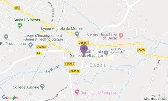 Localisation Banque Populaire Agence de Bazas