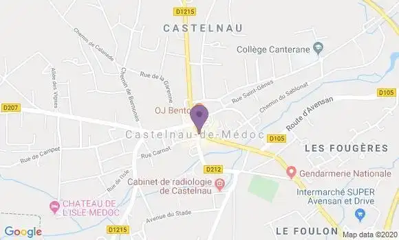 Localisation Banque Populaire Agence de Castelnau de Médoc