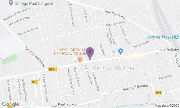 Localisation Société Générale Agence de Sainte Savine