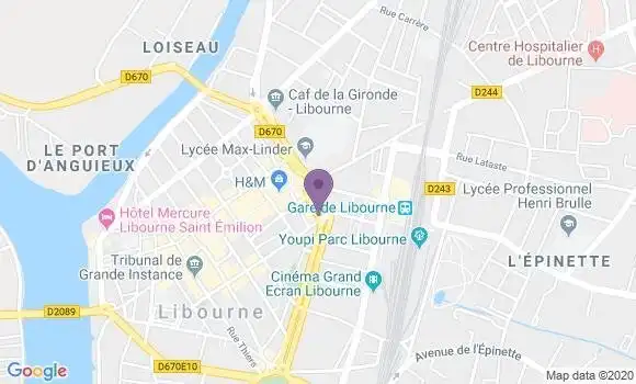 Localisation Banque Populaire Agence de Libourne