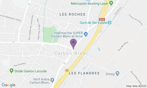 Localisation Banque Populaire Agence de Carbon Blanc