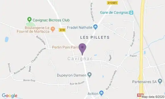 Localisation Banque Populaire Agence de Cavignac