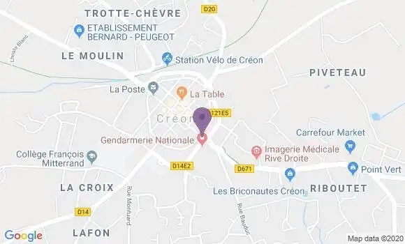 Localisation Banque Populaire Agence de Créon