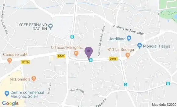 Localisation Banque Populaire Agence de Mérignac 4 Chemins