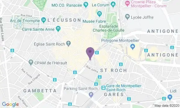Localisation Banque Populaire Agence de Montpellier Comédie