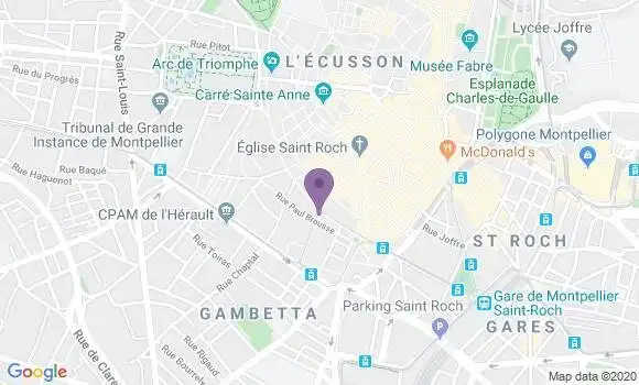 Localisation Banque Populaire Agence de Montpellier Jeu de Paume