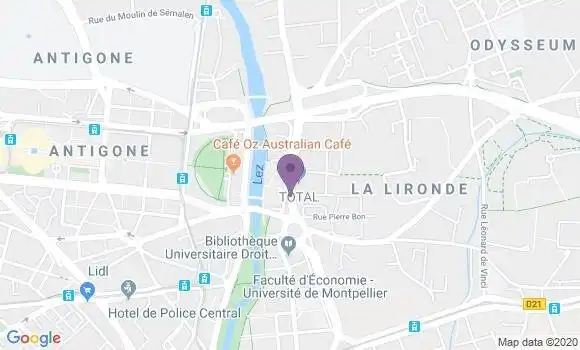 Localisation Banque Populaire Agence de Montpellier Hôtel de Region