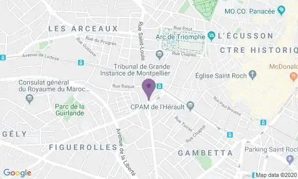 Localisation Banque Populaire Agence de Montpellier Salengro