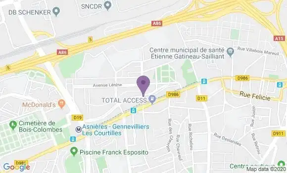 Localisation LCL Agence de Gennevilliers le Luth