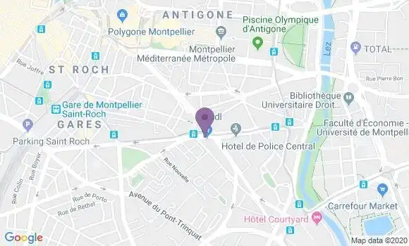 Localisation Banque Populaire Agence de Montpellier l