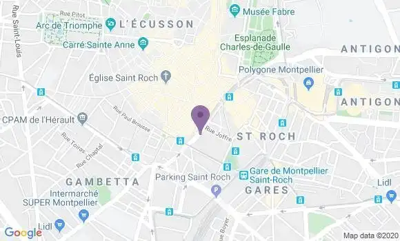 Localisation Banque Populaire Agence de Montpellier