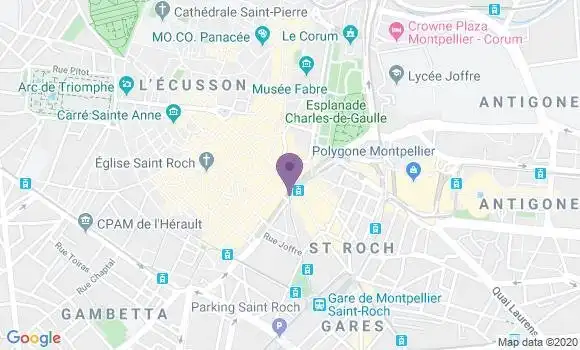Localisation Banque Populaire Agence de Montpellier la Mosson