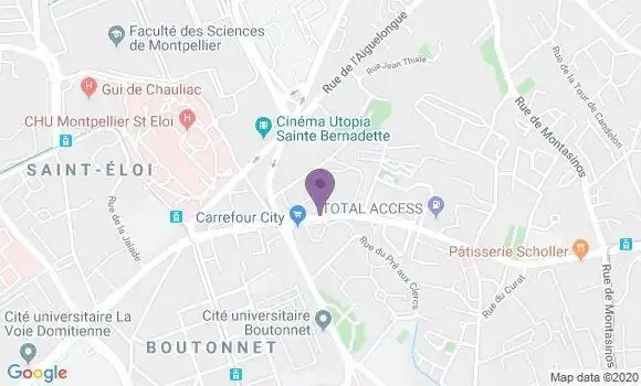 Localisation Banque Populaire Agence de Montpellier Nord