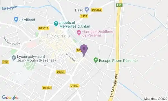 Localisation Banque Populaire Agence de Pézenas