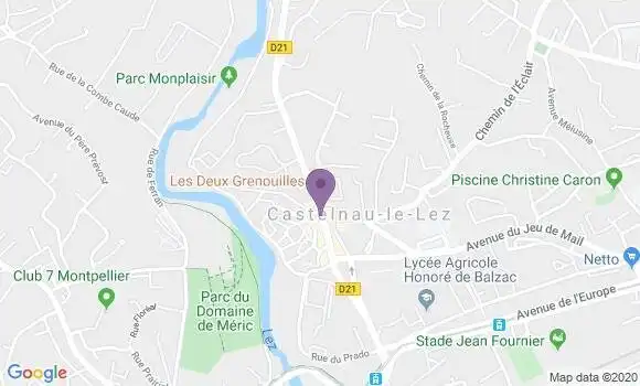 Localisation Banque Populaire Agence de Castelnau le lez Aube Rouge