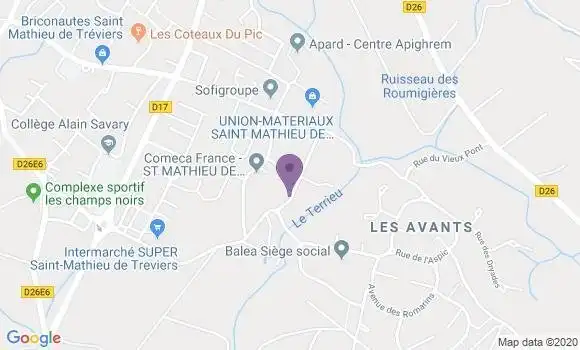 Localisation Banque Populaire Agence de Saint Mathieu de Tréviers