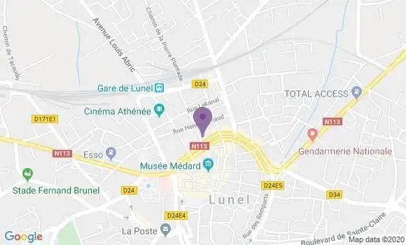 Localisation Banque Populaire Agence de Lunel Victor Hugo