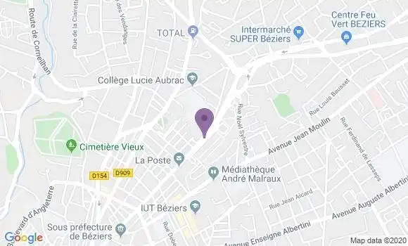 Localisation Banque Populaire Agence de Béziers Clémenceau