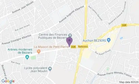 Localisation Banque Populaire Agence de Béziers Verdier