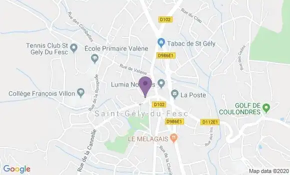 Localisation Banque Populaire Agence de Saint Gély du Fesc