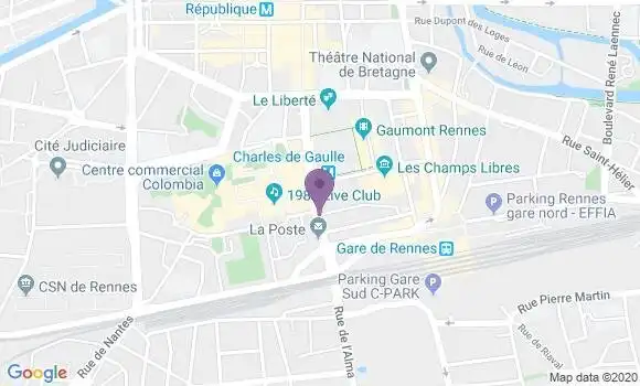 Localisation Banque Populaire Agence de Rennes