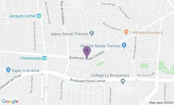 Localisation Banque Populaire Agence de Rennes Sainte Thérèse