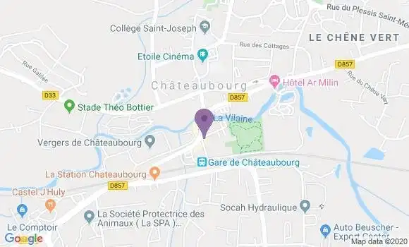 Localisation Banque Populaire Agence de Châteaubourg