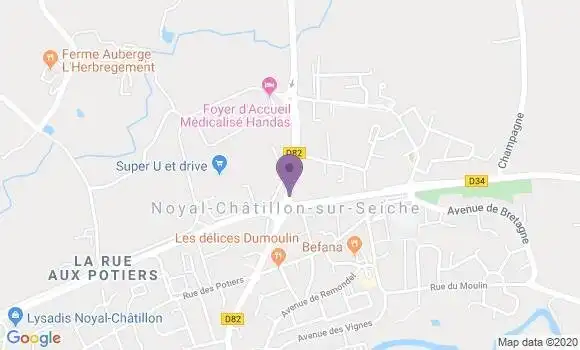 Localisation Banque Populaire Agence de Noyal Châtillon sur Seiche