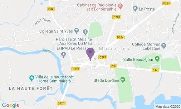 Localisation Banque Populaire Agence de Mordelles