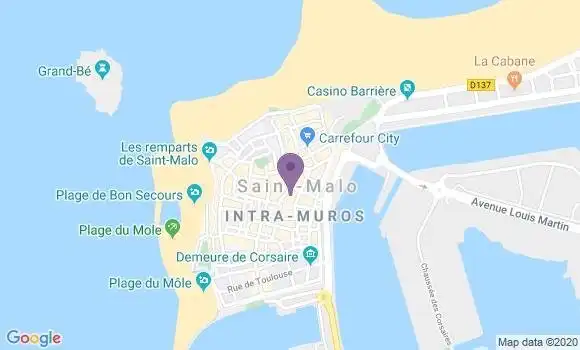 Localisation Banque Populaire Agence de Saint Malo Intra Muros