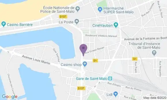 Localisation Banque Populaire Agence de Saint Malo République