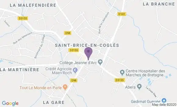 Localisation Banque Populaire Agence de Saint Brice en Cogles