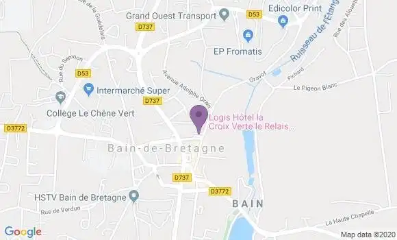 Localisation Banque Populaire Agence de Bain de Bretagne