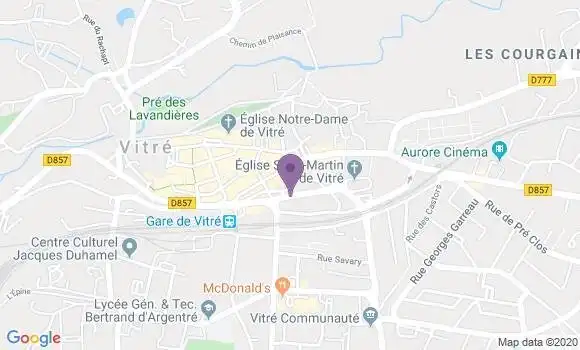Localisation Banque Populaire Agence de Vitré