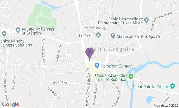 Localisation Banque Populaire Agence de Saint Grégoire