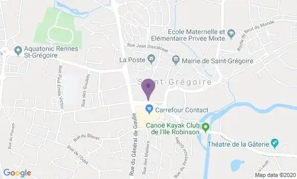 Localisation Banque Populaire Agence de Saint Grégoire Grand Quartier