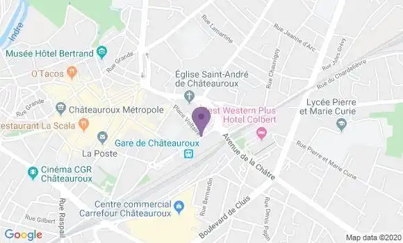 Localisation Banque Populaire Agence de Châteauroux Voltaire