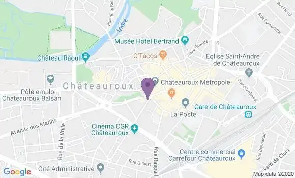 Localisation Banque Populaire Agence de Châteauroux Hôtel de Ville