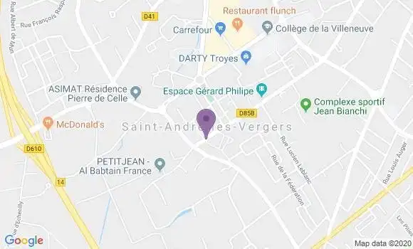Localisation Société Générale Agence de Saint André les Vergers