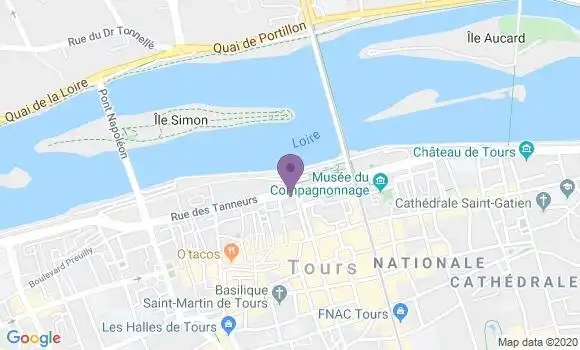 Localisation Banque Populaire Agence de Tours