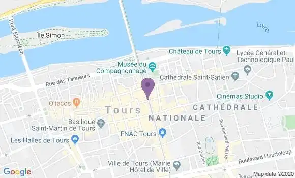 Localisation Banque Populaire Agence de Tours Nationale