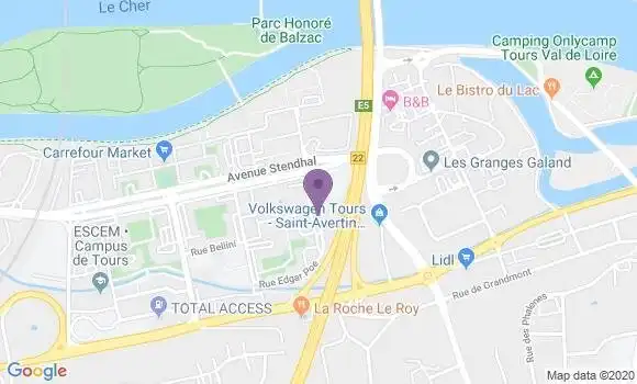 Localisation Banque Populaire Agence de Tours les Fontaines