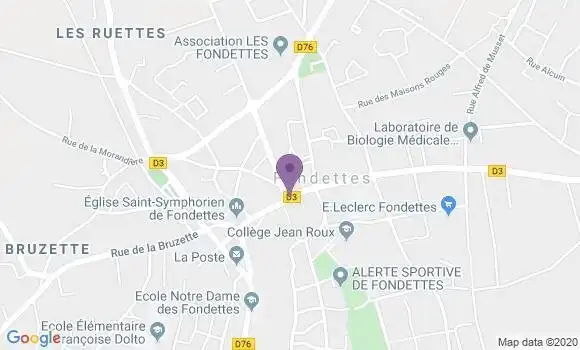 Localisation Banque Populaire Agence de Fondettes
