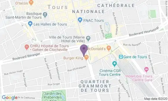 Localisation Banque Populaire Agence de Joué lès Tours