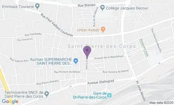 Localisation Banque Populaire Agence de Saint Pierre des Corps