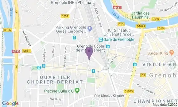 Localisation Banque Populaire Agence de Grenoble Europole