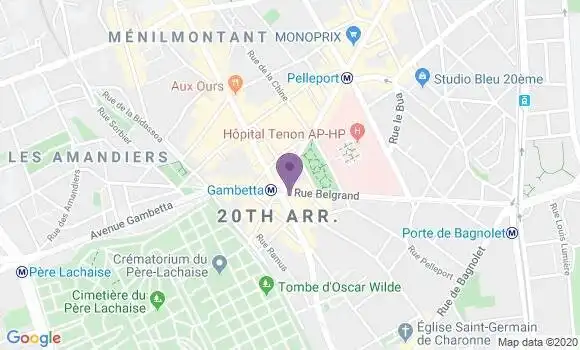 Localisation LCL Agence de Paris Place Gambetta
