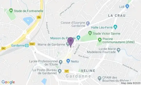 Localisation LCL Agence de Gardanne en Pays d