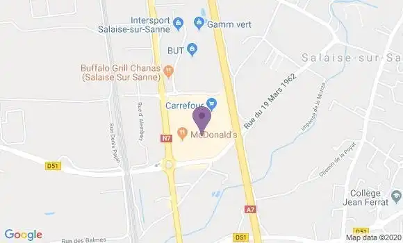 Localisation Banque Populaire Agence de Salaise sur Sanne